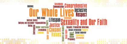 word cloud of Our Whole Lives Sexuality subjects, topics, and values